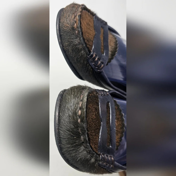 Cole Haan Women's Calf Hair Black Brown Slip On Penny Loafers Size 6 EUC *RARE* - Picture 3 of 12